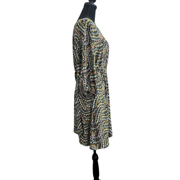 Loft Colorful Garden Button Dolman Pocket Dress Tie Waist Size Small - Picture 4 of 8